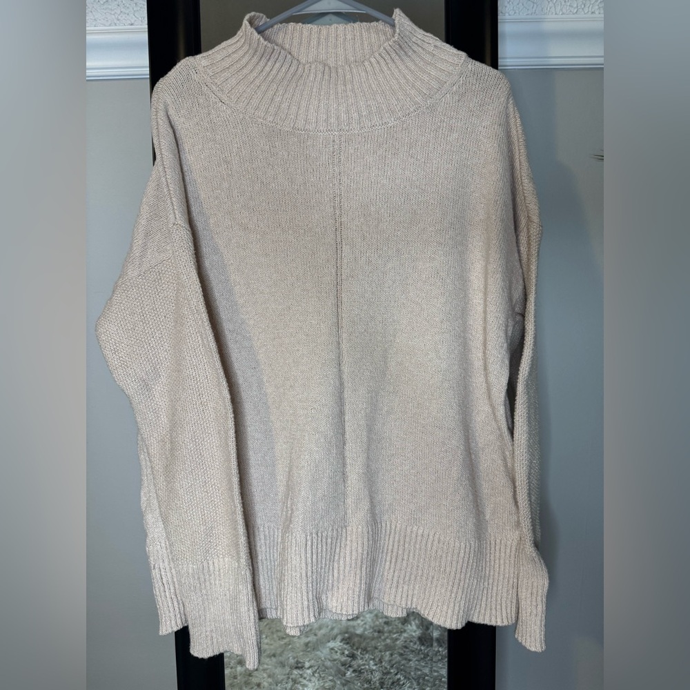 LOFT Cozy Soft Pink Turtleneck Sweater